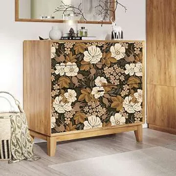 Idomual Vintage Floral Removable Wallpaper for Home Decor