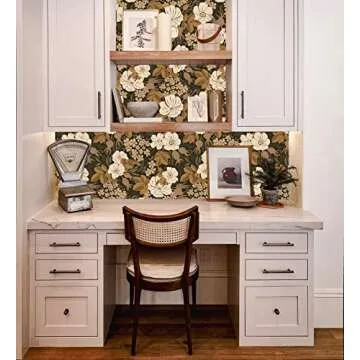 Idomual Vintage Floral Removable Wallpaper for Home Decor