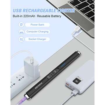 Upgraded Dual Arc USB Electric Lighter for Candle Use