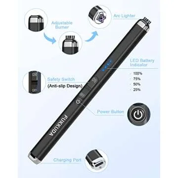 Upgraded Dual Arc USB Electric Lighter for Candle Use