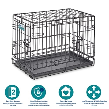 MidWest iCrate Dog Crate with Divider, Leak-Proof Pan