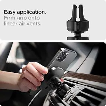 Spigen Mag Fit Phone Holder Car Mount Designed for Magsafe Compatible iPhone 16 Pro Max, 16 Pro, 16 Plus, 16 (Charger Not Included) (Requires USB-C Car Charger) - Black