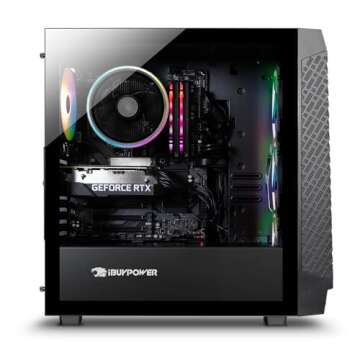 iBUYPOWER SlateMesh Gaming PC Computer Desktop SlateMeshA5N4601 (AMD Ryzen 5 7600, RTX 4060 8GB, 16GB DDR5 5200 Mhz, 500GB NVMe SSD, Windows 11 Home)