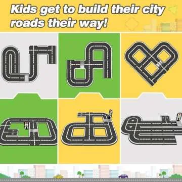 Magnetic Tiles City Road Set Kids Toys Sensory Games for 3 Year Old Boys and Girls, Magnetic Blocks for Kids Age 3-5 4-8 Classroom Must Haves Preschool Learning Outdoor Toys