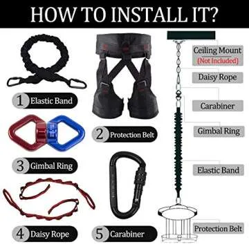 DASKING Heavy Yoga Bungee Resistance Belt for Home Gym