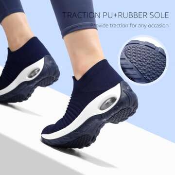 Comfortable Slip-on Walking Shoes with Arch Support