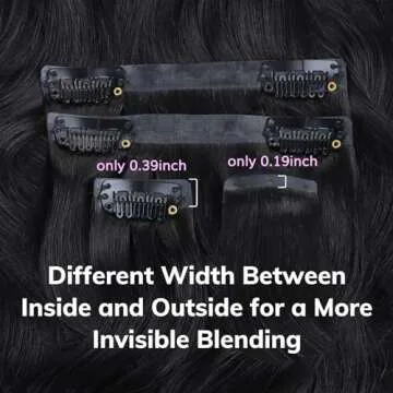 IDN BEAUTY Seamless Clip In Hair Extensions Human Hair, Body Wave 14 Inch 110g 7pcs Natural Black Real Virgin Human Hair Seamless Clip Ins For Black Women PU Weft Invisible Edge