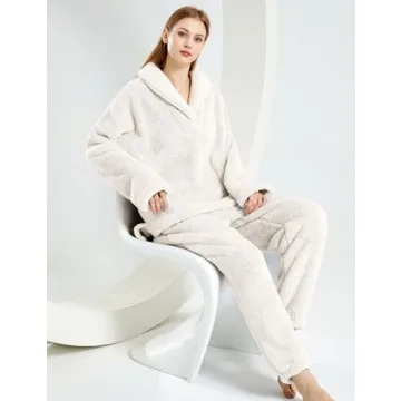 Gihuo Women's Fluffy Fleece Pajamas Set - Warm & Cozy