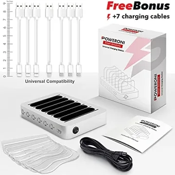 Poweroni USB Charging Station - 6-Port Fast Charger for All Devices