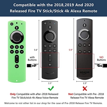 Glow in the Dark Cover for Fire Stick Remote - 2 Pack