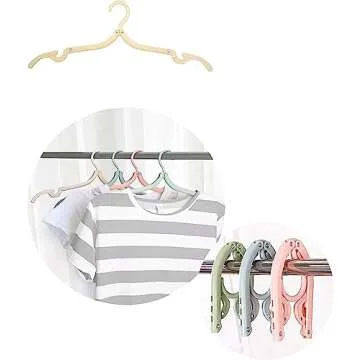 RZJZGZ 12Pcs Travel Hangers Folding Hangers Portable Clothes Hangers Foldable, Non-Slip, Lightweight for Home and Travel