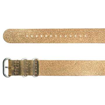 time+ 20mm Distressed Vintage Leather Military Watch Strap