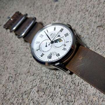 time+ 20mm Distressed Vintage Leather Military Watch Strap