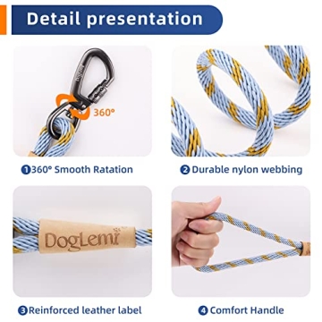 DogLemi Long Leash—15 ft Lightweight Dog Training Rope