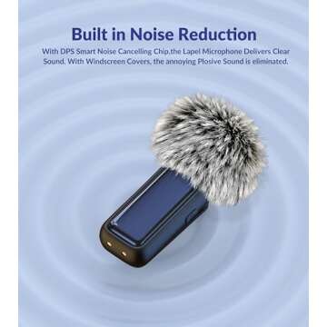 NPTCL Wireless Microphone for Android Lav Mic USB C Lavalier Microphone Type C Lapel Mic for iPhone ...