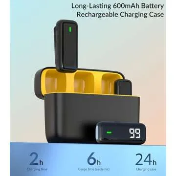 NPTCL Wireless Microphone for Android Lav Mic USB C Lavalier Microphone Type C Lapel Mic for iPhone 15/16 iPad Video Recording Vlog TikTok Instagram - 24H Charging Case Noise Reduction