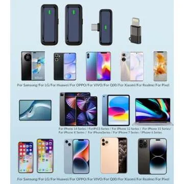 NPTCL Wireless Microphone for Android Lav Mic USB C Lavalier Microphone Type C Lapel Mic for iPhone 15/16 iPad Video Recording Vlog TikTok Instagram - 24H Charging Case Noise Reduction