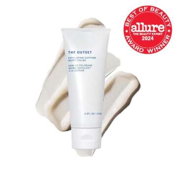 The Outset Exfoliating Caffeine Micro Polish - Gentle Clean Vegan Scrub for All Skin Types