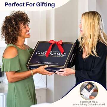 Extra Large Charcuterie Boards Gift Set: Marble Bamboo Cheese Board Set- Unique Mothers Day Gifts for Mom, 23 Entertaining Accessories, Wedding Gifts for Couple, House Warming Gifts New Home