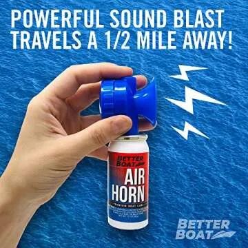 Marine Safety Air Horn, Very Loud Handheld Fog Horn, Mini Compressed Can 1.4oz for Boating and Walki...