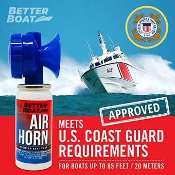 Marine Safety Air Horn, Very Loud Handheld Fog Horn, Mini Compressed Can 1.4oz for Boating and Walking Safety 1.4oz