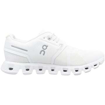 On Women's Cloud 5 Sneakers, All White, 8.5 Medium US
