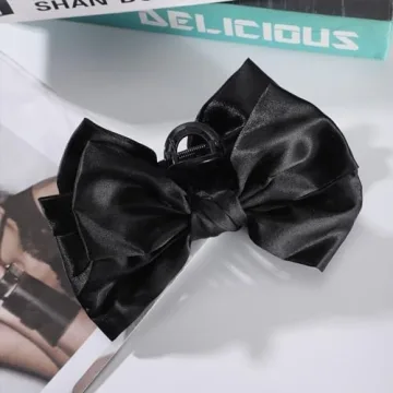 LEEQE Black Double Face Satin Ribbon 1 inch X 25 Yards Spool Very Suitable for Weddings Gift Package Wrapping Dancer Wand Sewing Party Hair Bow Invitation Decorations and More