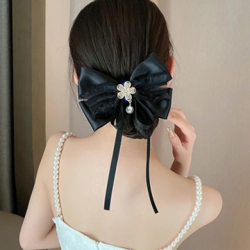 LEEQE Black Double Face Satin Ribbon 1 inch X 25 Yards Spool Very Suitable for Weddings Gift Package Wrapping Dancer Wand Sewing Party Hair Bow Invitation Decorations and More