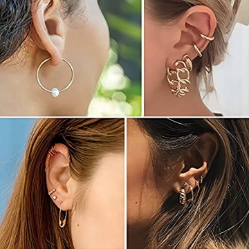 30 Pairs Gold Hoop Earrings Set for Women - Stylish Jewelry Gift