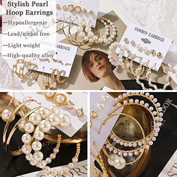 30 Pairs Gold Hoop Earrings Set for Women - Stylish Jewelry Gift
