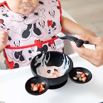 Bumkins Disney Bibs for Girl or Boy, SuperBib Baby and Toddler for 6-24 Months, Essential Must Have for Eating, Feeding, Baby Led Weaning, Mess Saving Waterproof Soft Fabric, 2-pk Minnie Mouse Classic