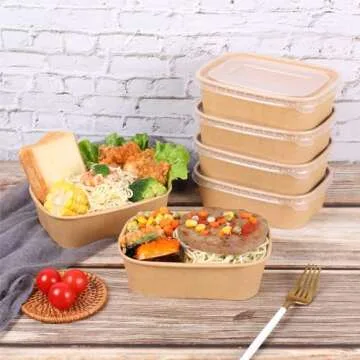 JAYEEY 22OZ Kraft Paper Bowls - 50 Pack for Parties