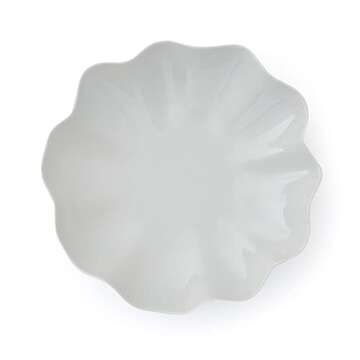 Portmeirion Sophie Conran Floret Large Serving Bowl | 10 Inch Serving Bowl for Salad, Pasta, and Fruit | Made from Stoneware | Dishwasher and Microwave Safe – Dove Gray