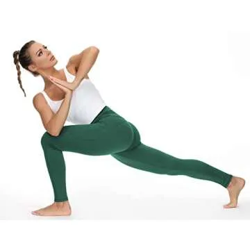 THE GYM PEOPLE Thick High Waist Yoga Pants with Pockets, Tummy Control Workout Running Yoga Leggings for Women (Small, Dark Green)