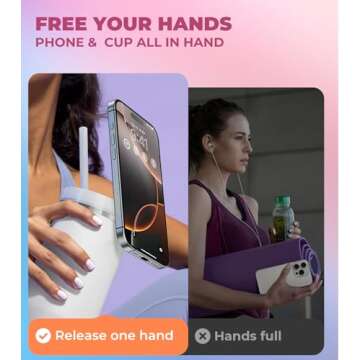 Litaget for Stanley Cup Phone Holder with Magnetic Phone Holder for Quencher H2.0 FlowState Tumbler ...