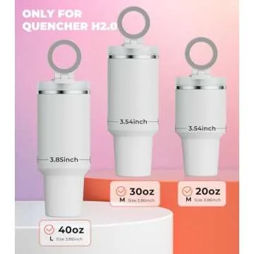 Litaget for Stanley Cup Phone Holder with Magnetic Phone Holder for Quencher H2.0 FlowState Tumbler 20oz 30oz Foldable Stand Water Bottle Accessory Hands Free for All Phones Cases M(20/30)