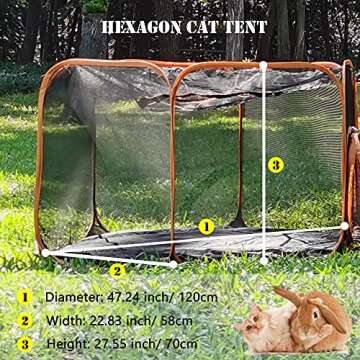 KUCDBUN Outdoor Cat Enclosure, 4 in 1 Cat Playpen, Portable Large Cat Tent and Cat Tunnel for Pet Cats Puppy Rabbit Guinea Pigs Ferret, Small Animal Playpen