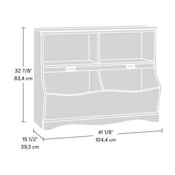 Sauder Pogo Storage Chest Organizer, Kids Bookcase, Toy Box Bin for Bedroom, Living Room, L: 41.10" x W: 14.49" x H: 32.84", Soft White