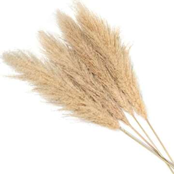 4 Stems Pampas Grass Tall Extra Fluffy 48" (4ft) - Dried Natural Large Plant for Flower Arrangements...