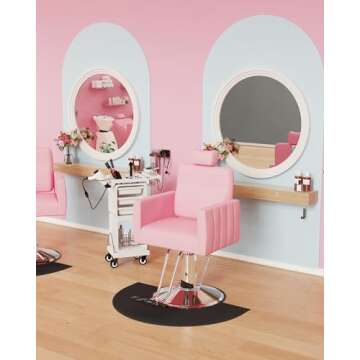 Luxurious Baasha Reclining Salon Chair - Adjustable & Durable Pink Beauty Chair
