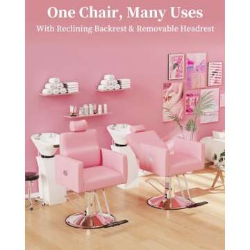 Baasha Reclining Salon Chair - All Purpose Styling Chair