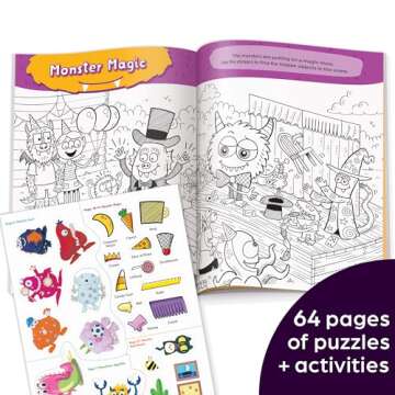 Giant Sticker Monster Fun: Hours of Giant Sticker Fun for Young Puzzlers 3 and Up, Halloween Mazes, Puzzles and Activities in this 64-Page Monster Book
