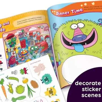 Giant Sticker Monster Fun: Hours of Giant Sticker Fun for Young Puzzlers 3 and Up, Halloween Mazes, Puzzles and Activities in this 64-Page Monster Book