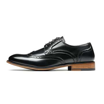 Bruno Marc Mens Classic Wing Tip Lace Up Soft Round Toe Oxfords Formal Dress Shoes,Size 12,1/Black,L...