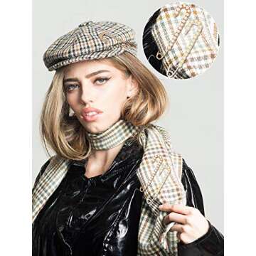 Women Brooch Pins Sweater Shawl Clips Faux Crystal Pearl Brooches Safety Pins Dress Shirt Clips for Women Gold Silver (4 Pieces)