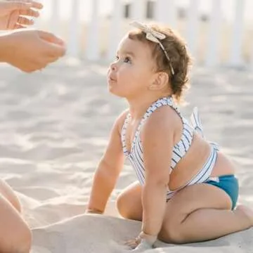 IFFEI Family Matching Mommy and Me Swimsuits Floral Printed Cutout Womens One Piece Bathing Suit Tummy Control Swimwear Green Women: L