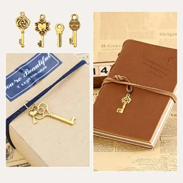JIALEEY Vintage Skeleton Key Charms for Jewelry Making