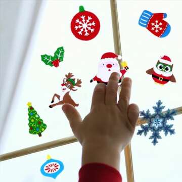 Winlyn 522 Pcs Bulk Assorted Christmas Stickers Christmas Crafts Foam Self-Adhesive Santa Reindeer S...