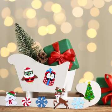 Winlyn 522 Pcs Bulk Assorted Christmas Stickers Christmas Crafts Foam Self-Adhesive Santa Reindeer Snowman Stickers Embellishment Winter Crafts for Kids Holiday Craft Projects Classroom Activities