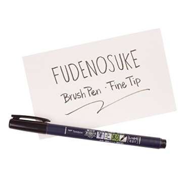 Tombow 82038 Fudenosuke Brush Pen, Soft and Hard Tip Fudenosuke Brush Pen for Calligraphy and Art Dr...